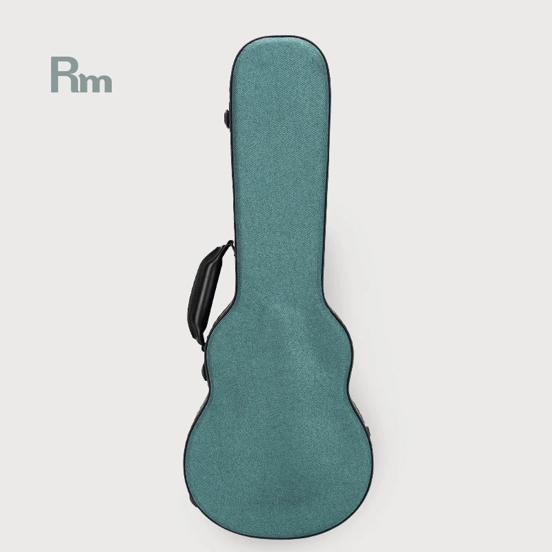 Rm Hot Sale Green Ukulele Case Solid Plywood Anti-collision Hard Case 26/27 Inch Tenor PVC Leather Exterior Crush Velvet