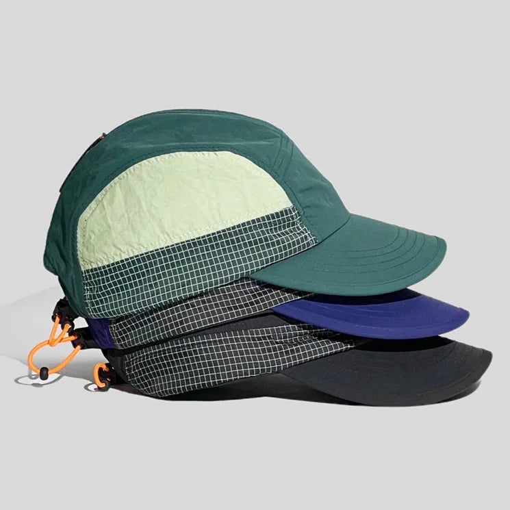 Wholesale Custom RPET Waterproof Running Five Panel Camp Cap  Baseball Sport Cap Lightweight Nylon 5 Panel Caps and Hats