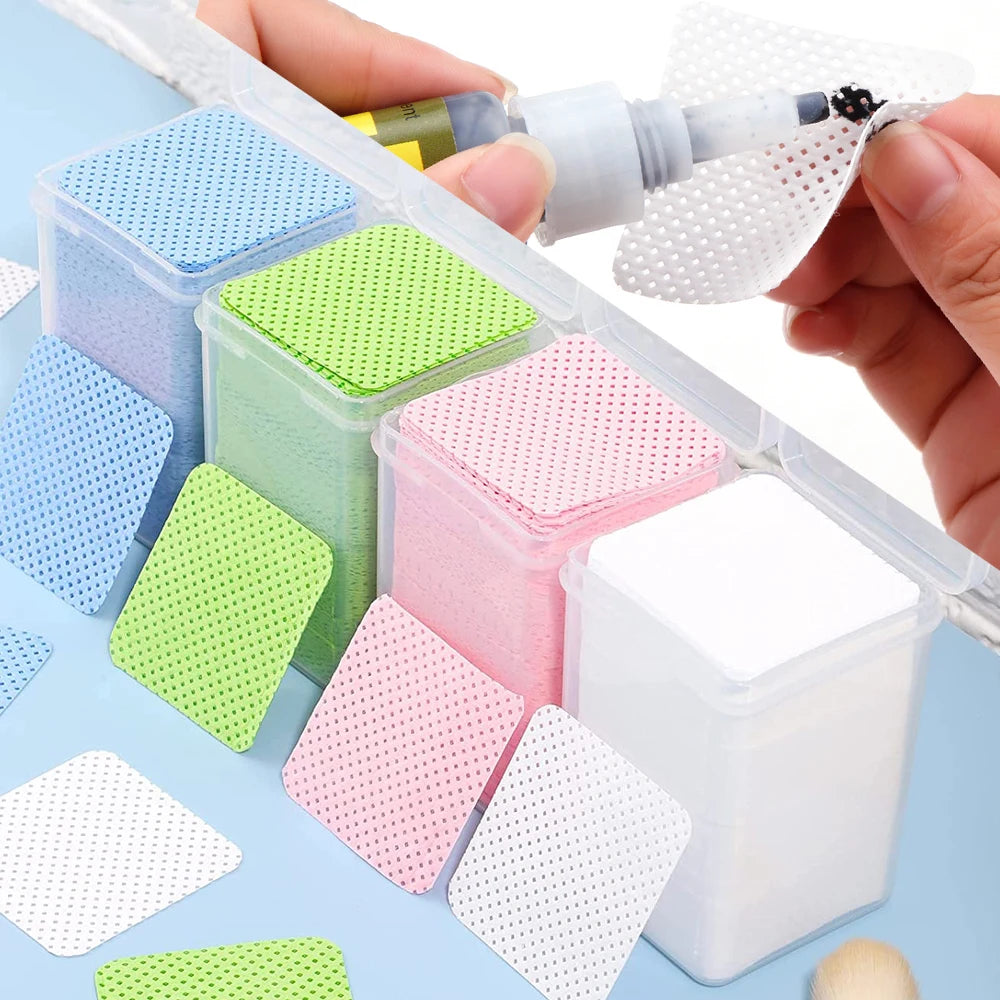 200 Pcs/Box UV Gel Cleaning Wipes Soft Cotton Nail Polish Paint Remover with Lint Free Removal Tool Nail Supplies