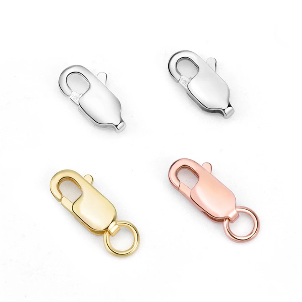 Wholesales Gold Plated Square Lobster Clasp Handmade DIY Accessories 925 Sterling Silver Jewelry Accessories