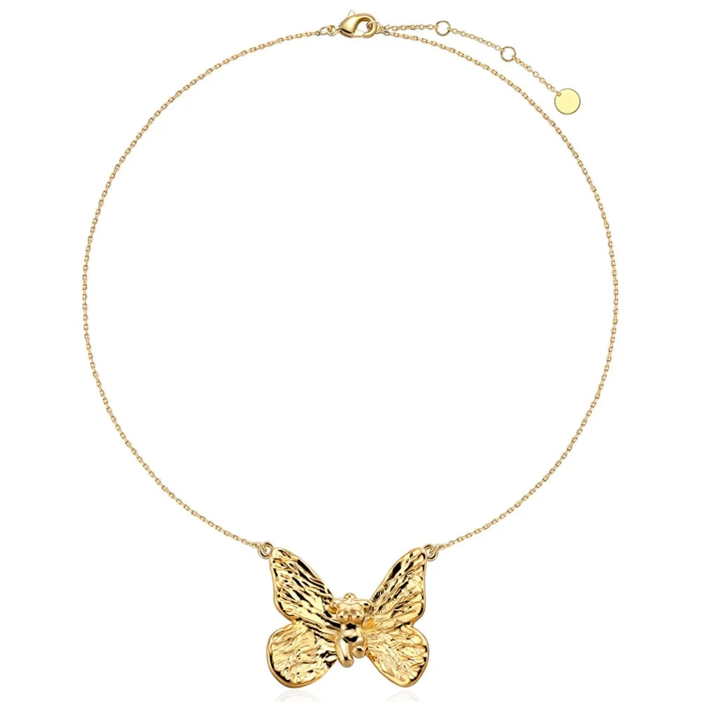2024 Original Cool Personalized Brass Gold-Plated Female Human Body Butterfly Pendant Necklace Jewelry Factory Customized