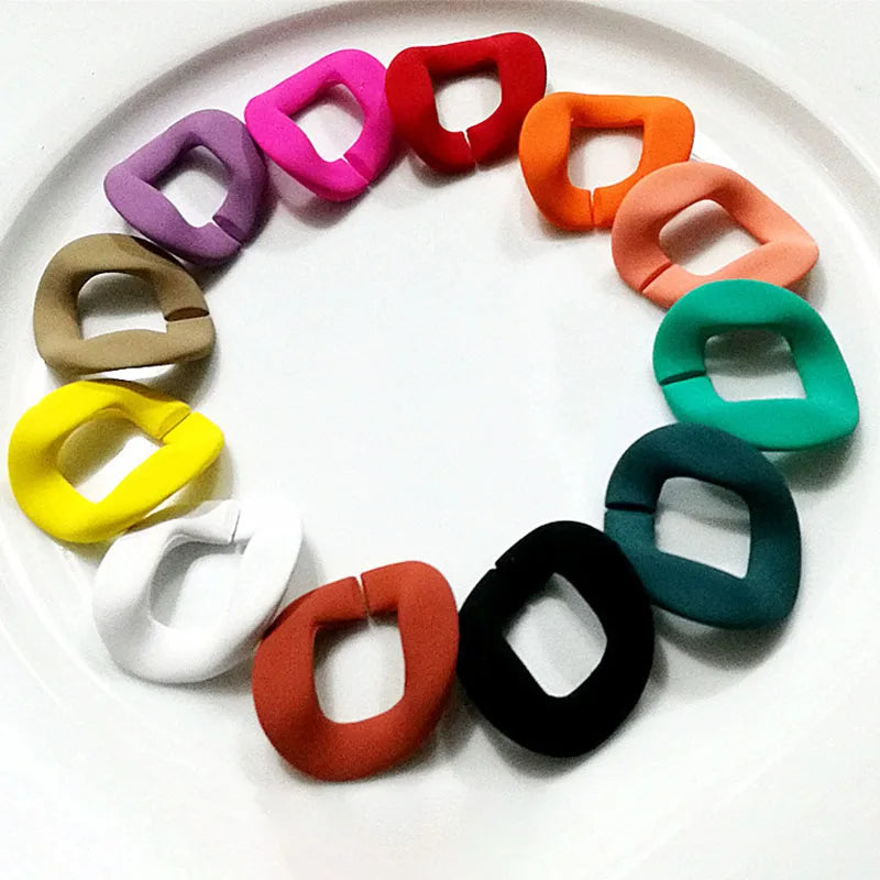 LCH-256 40*33mm Multicolour Acrylic Chain Link Open Ring Clasp Handbag Decoration Necklace Detachable DIY Acrylic Chain Buckles