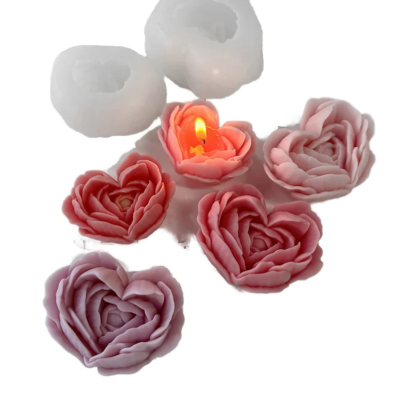 Love Flower Mold Rose Aromatherapy Diy Flower Handmade Drop Glue Plaster Candle Silicone Mold