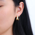 Chris April in Stock Fashion Jewellery 316L Stainless Steel Pvd Gold Plated Non-tarnish Unique Frizzle Hoop Earrings