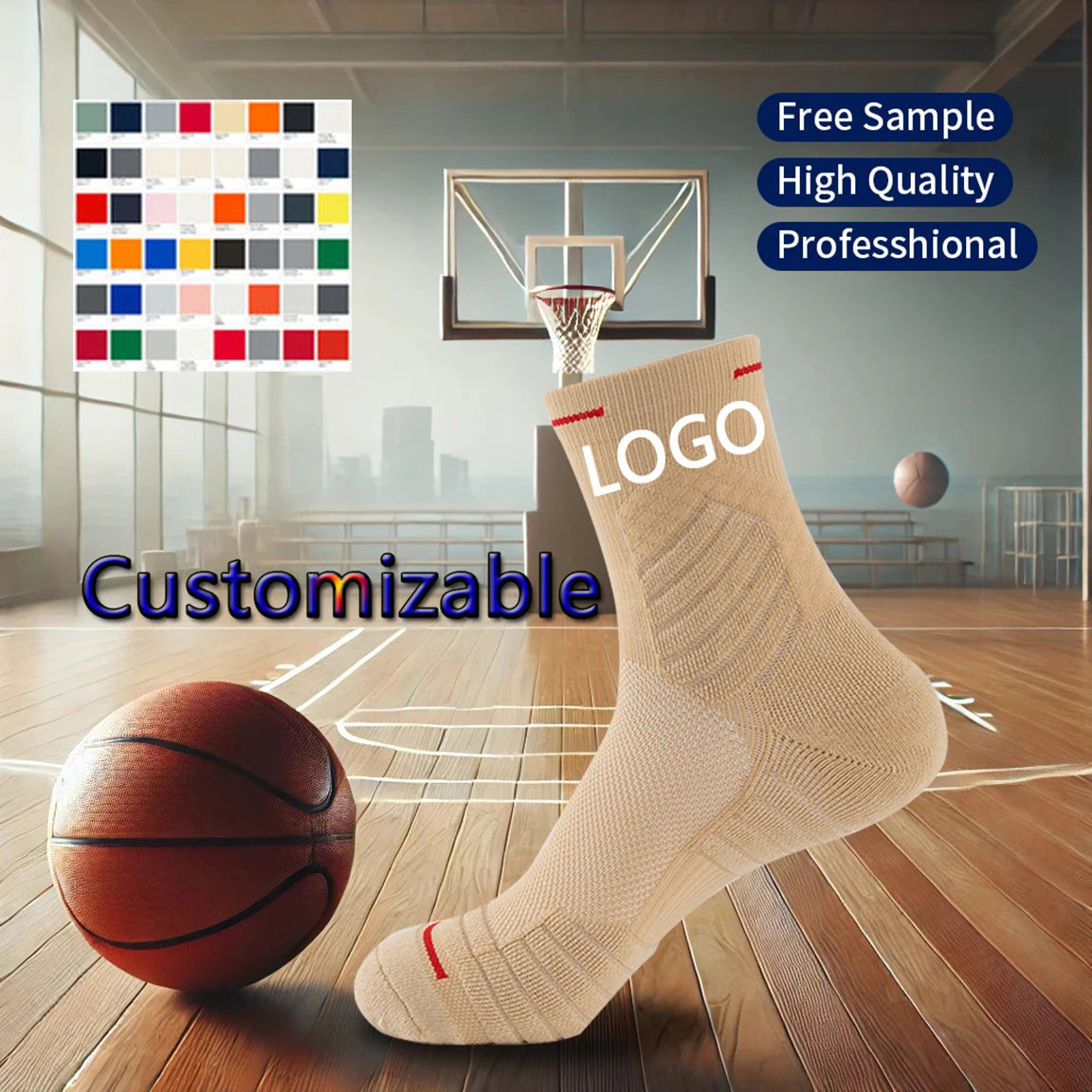 High Quality Terry Cushioned Basketball Crew Socks Custom LOGO Thick Professional Sport Socks Athlete