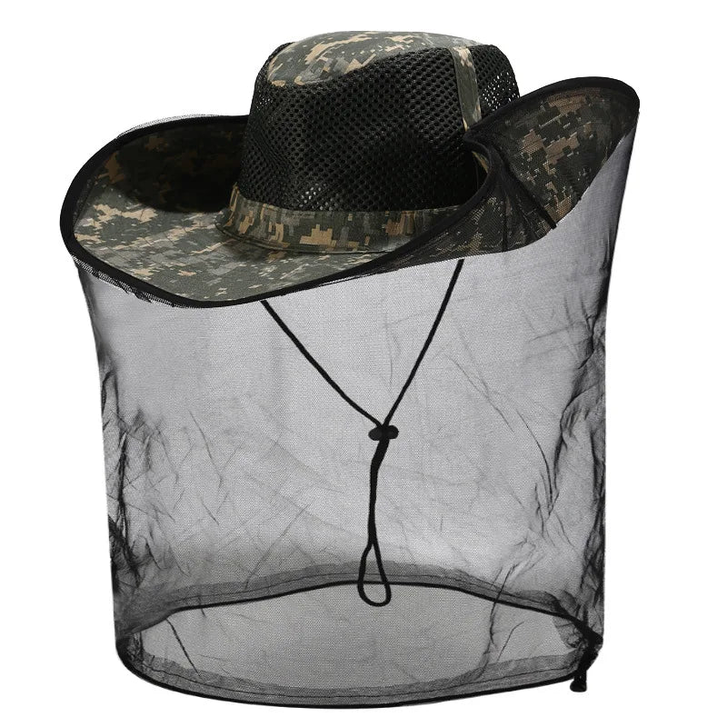 Mosquito Head Net Hat Safari Sun Hat With Hidden Net From Insects