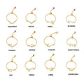 18K Gold Plated Women CZ Horoscope Rings Adjustable 925 Sterling Silver 12 Zodiac Chain Rings