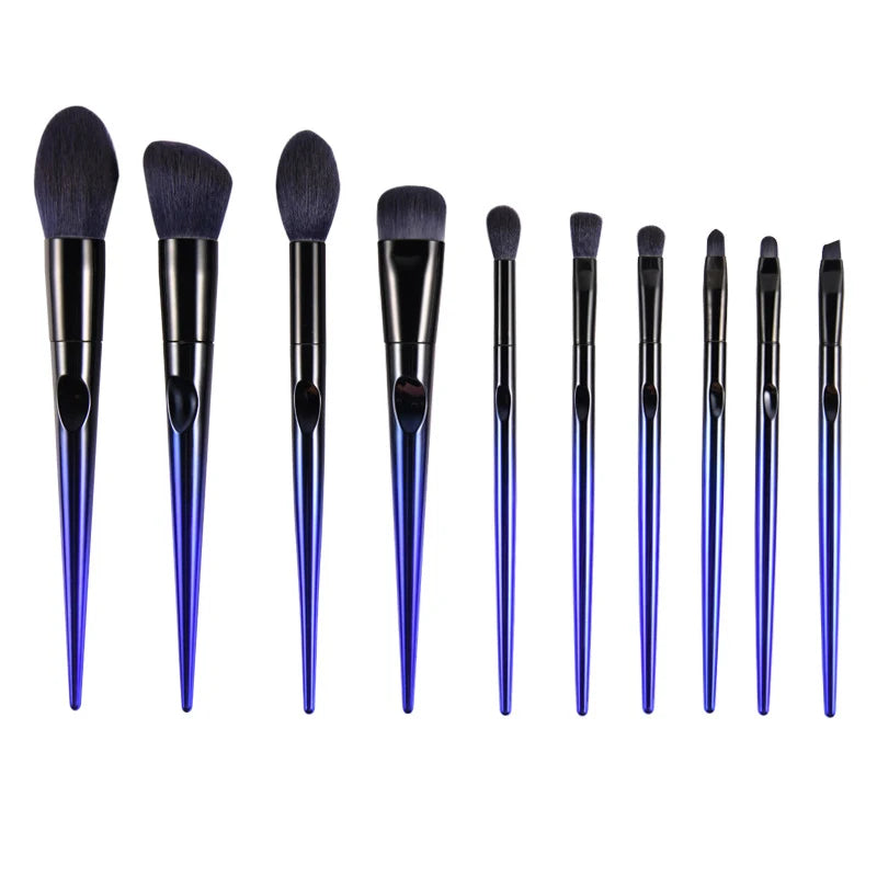 FYD New Blue Luxury Makeup Brush Wholesale ABS Handle Private Label 10pcs Professional Makeup Brush Tools Set