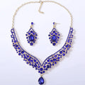 Best Quality & Exquisite Craft Customization of Silver/Gold Plated Rhinestone NecklaceEarring for Bridal Jewelry Set