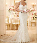 S3855R 2026 New Suspender Fashion Halter Back Embroidered Hip Mermaid Simple Wedding Dress