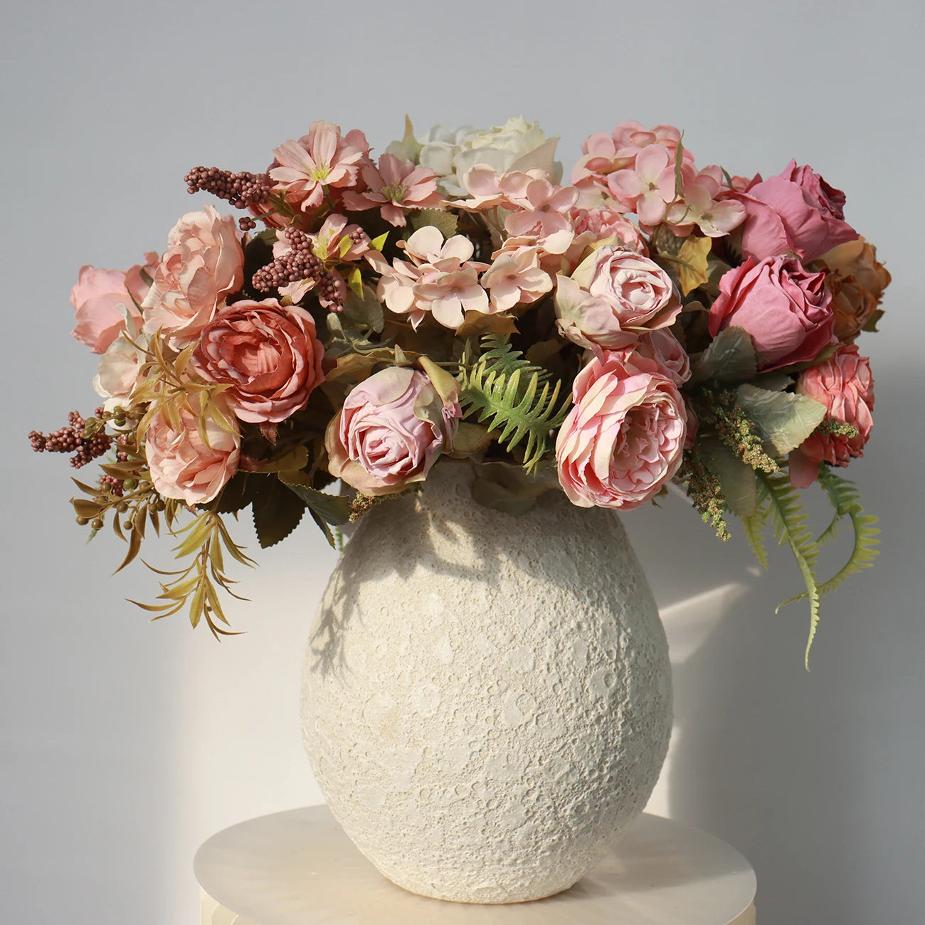 TG061 Wholesale Home Decoration Flower Ornaments Artificial Flower Props 7 Forks Burnt Ddges Hydrangeas