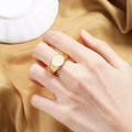 SC Fashion Gold Plated Rings High Polished Chunky Engagement Hip Hop Rings Shiny Surface Open Adjustable Gold Rings Women