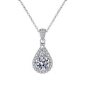 D Color 1-5CT Moissanite Engagement Necklace S925 Silver Waterdrop Pendant for Mom Wife Birthday Jewelry Gifts
