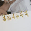 Exquisite 18K Gold Plated Diamond Bowknot Drop Earrings Brass Cubic Zircon Bow Huggie Earrings