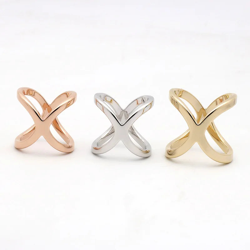 Jachon New Scarf Buckle Simple Women's Titanium Steel Scarf Buckle Glossy X-shaped Scarf Ring Dual Use