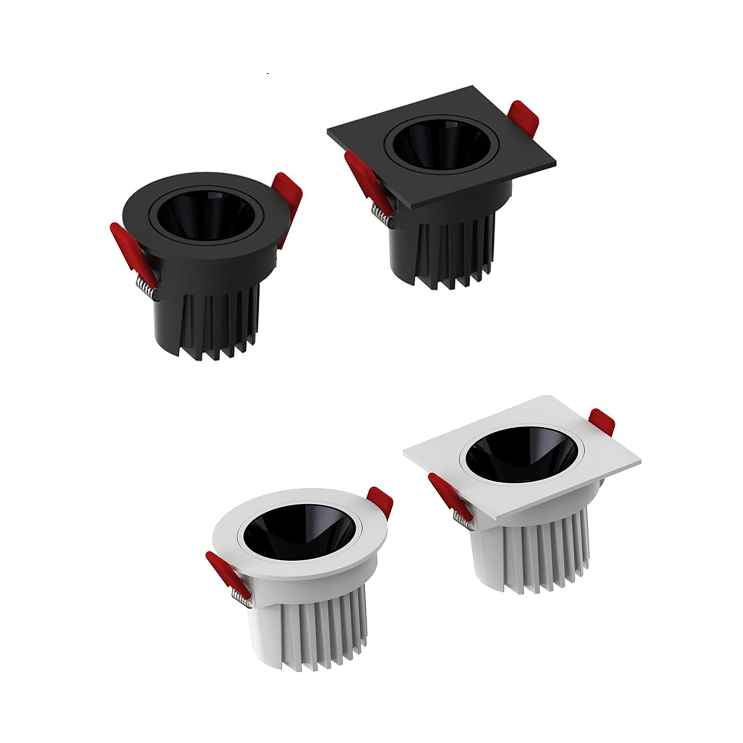 9W 15W Low UGR Black COB Downlight Antiglare Square Round Recessed Led Spotlight Downlight for Hotel Shop