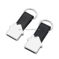 Custom Wholesale Blank Metal and Leather Rectangular Sublimation House Keychain