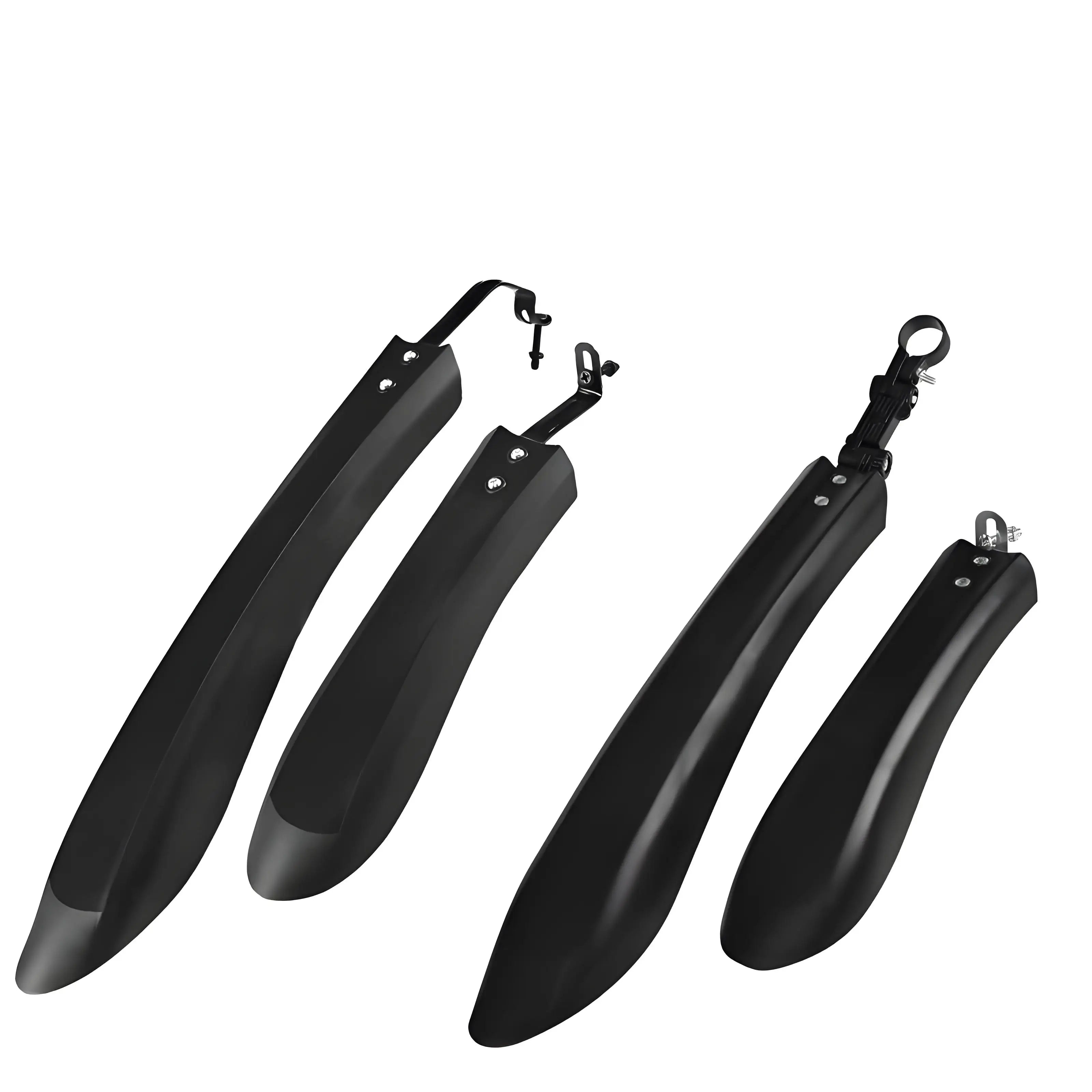 Aisye 26-Inch BMX MTB Folding Bicycle Mudguard Fender Universal Full Set Front/Rear Soft Rubber Arc Height Adjustable Fork 225G