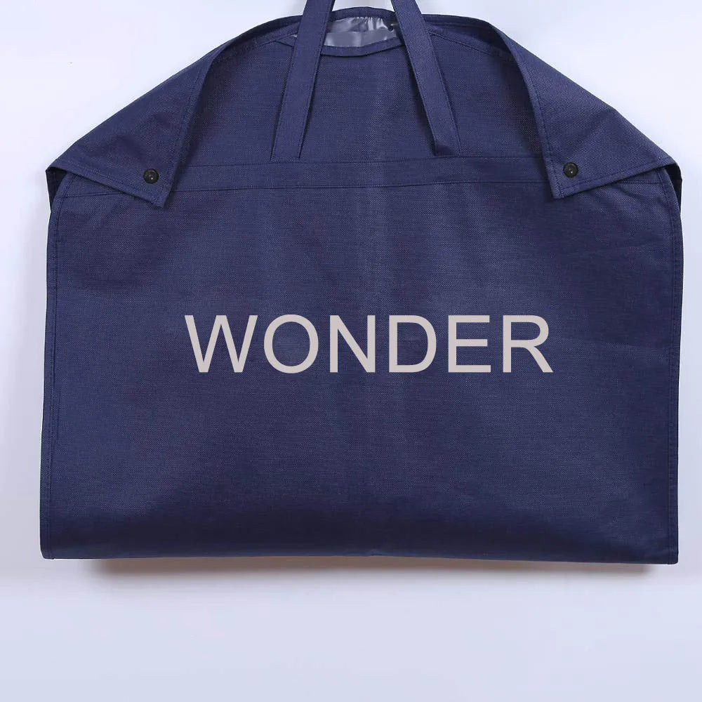 Non Woven Foldable Suit Garment Bag with Zippers Fashionable Storage for Men