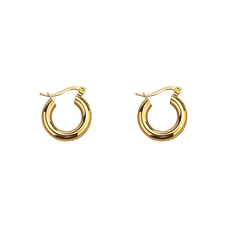 Popular Trending Women Small Hoop Earrings Wholesale Designer 18K Gold Plated Jewelry Stainless Steel Earring for Girl