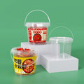 Manufacturer Wholesale Airtight Food Safe Empty Cream Cheese Plastic Buckets Lid Small Ice Cream Packaging IML Buckets for Milk