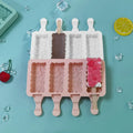 Cartoon Shape Custom Non-Toxic Diy Popsicle Mould Molde Para Helados De Paleta Silicone Ice Cream Mold