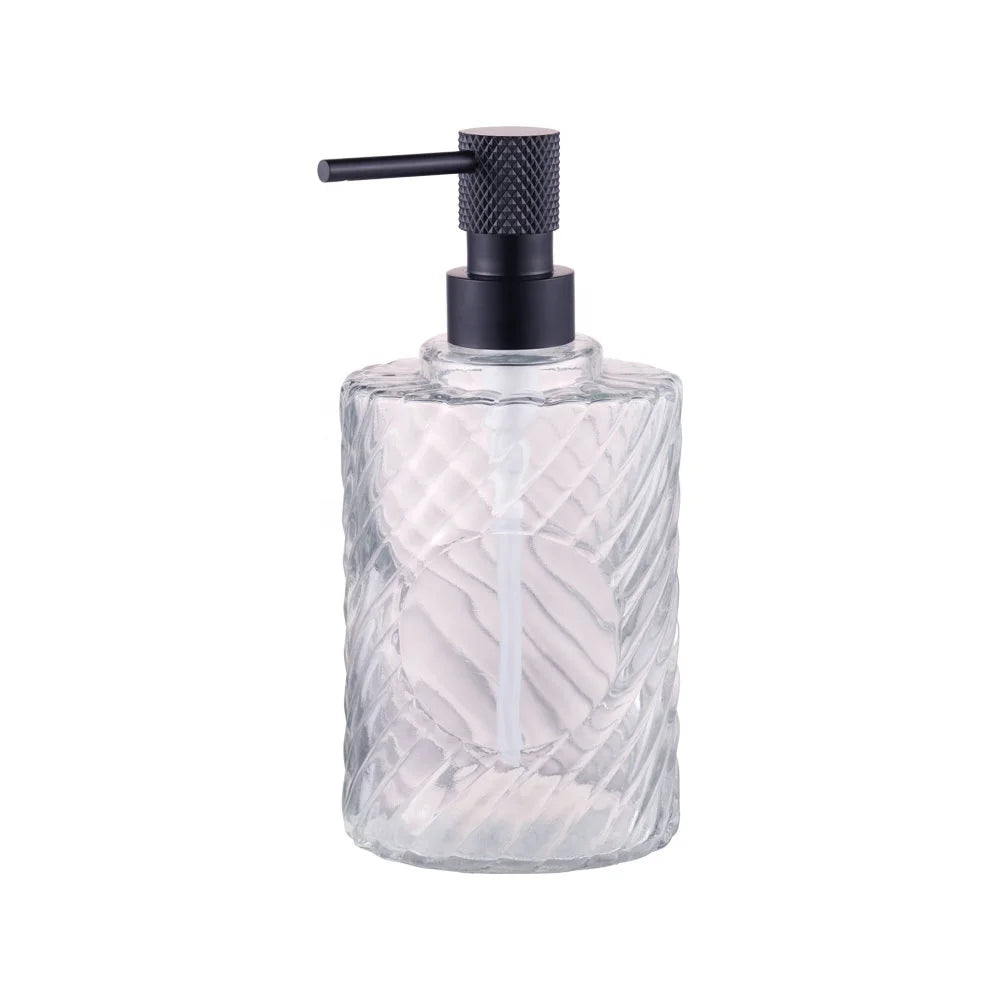 500ml Shampoo Body Hotel Hand Soap Wash Skin Care Lotion Pump with Clear Glass Empty Bottle for Bathroom