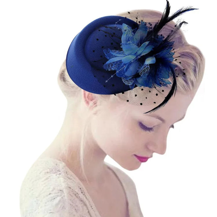 Wholesale Bridal Wedding Party Fascinators Hat for Women With Veil Ladies Tea Party Hats Wedding Tiara for Bride