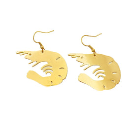 Fashion Sea Animal Earrings Creative Gold Fun Earrings Exaggerated Shrimp Earrings for Girls Women