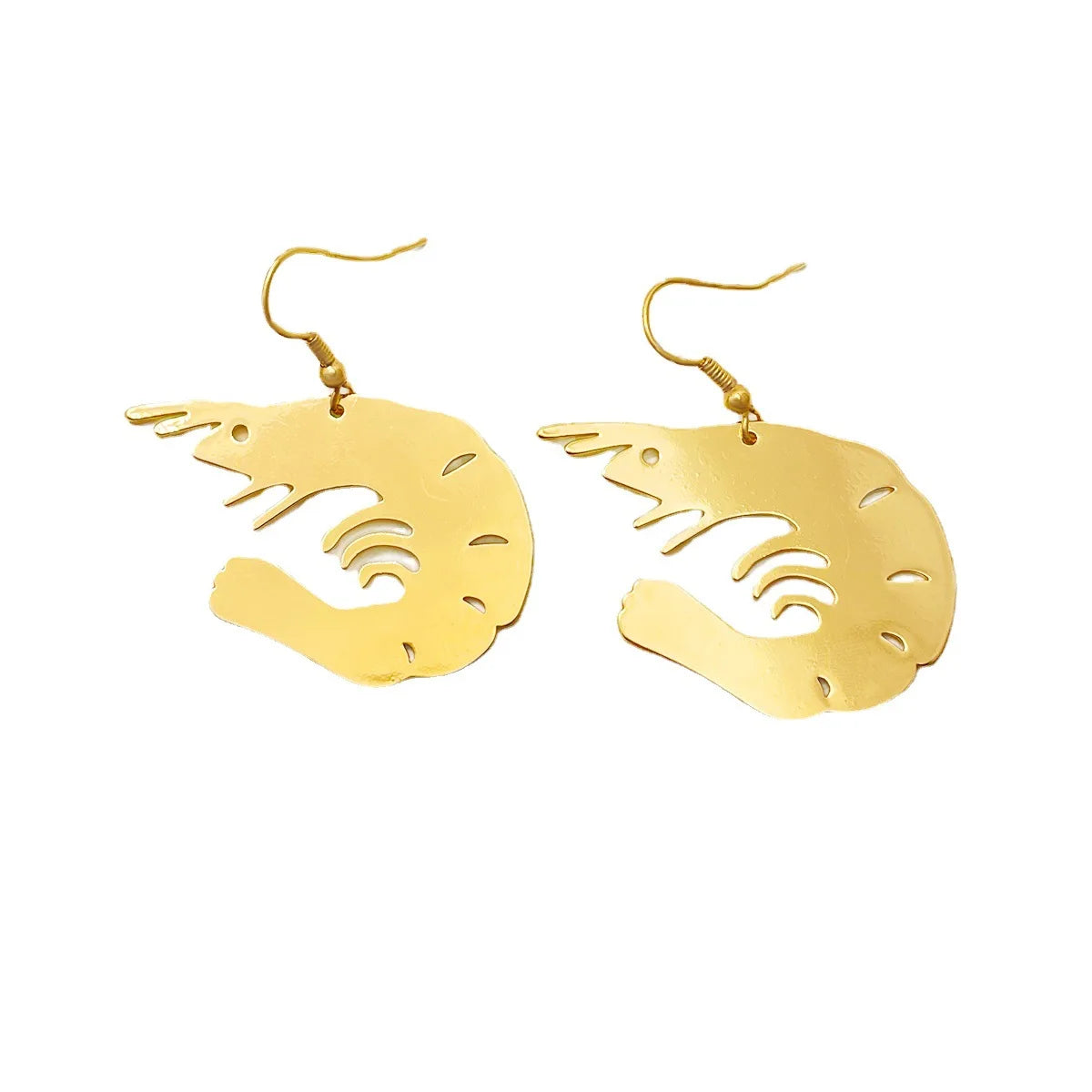 Fashion Sea Animal Earrings Creative Gold Fun Earrings Exaggerated Shrimp Earrings for Girls Women