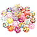 40pcs 12mm Mix Colors Star Round Moon Style Flat Back Resin Cabochon for Bracelet Earrings Accessories