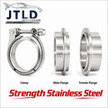 JTLD 1.5\" to 6\" Stainless Steel 304 Exhaust Hose Clamp System Quick Release Standard V Band Clamp 2 Flanges Inch Measurement