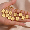 2022 Cute Square Stainless Steel Gold Plated Month Birth Flower Necklaces Waterproof New Design Classic Style-Best Birthday Gift