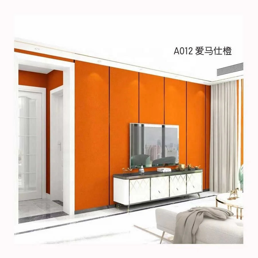 Orange Fabric Wallpaper Linen Roll Others Wallpapers/wall Panels PE Foam 3d Self Adhesive Waterproof Modern Home Office
