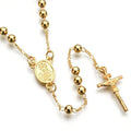 Fashion Rose Gold Silver Plated Rosary Prey Cross Pendant Long Necklaces for Women Jewelry MegaBDM