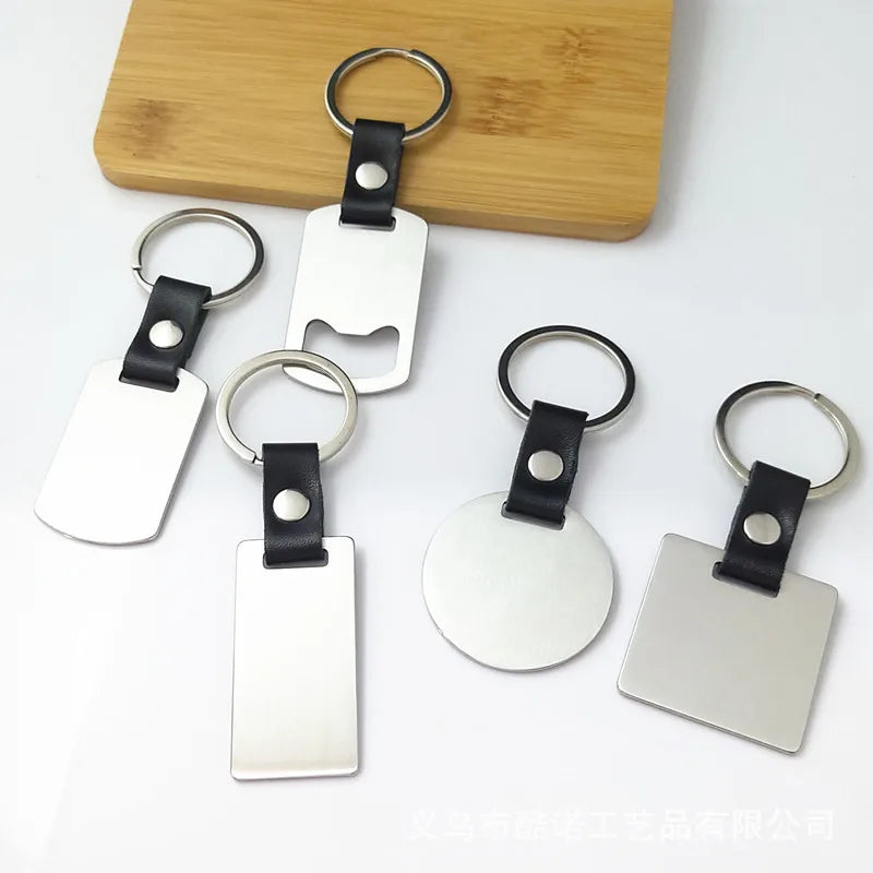 Promotional Stainless Steel Keychain Blanks Different Shape Bottle Opener Keychain Metal Carabiner for Marketing & Branding