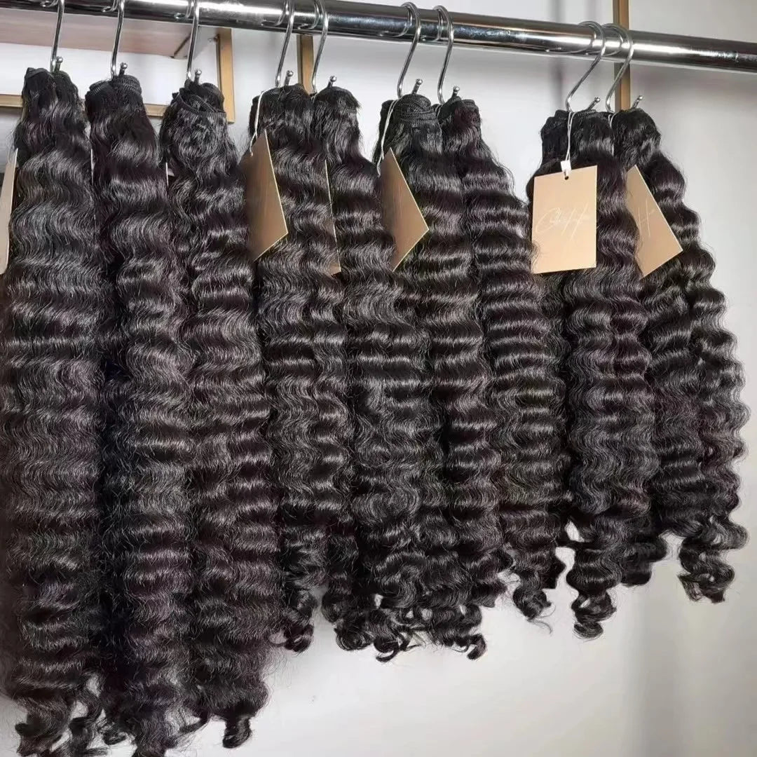 Wholesale Cambodian Raw Natural Wavy Hair Extensions 100%  Raw Hair Cuticle Aligned Burmese Curly Human Hair Bundles Vendor