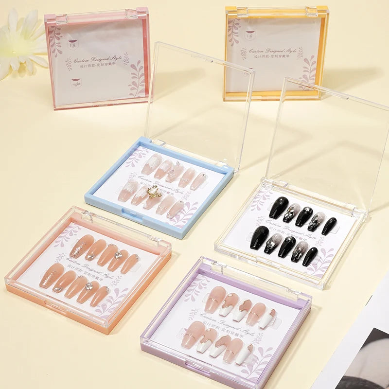 Press on Nails Empty Packaging Box New Customized logo Nail Storage and Display Card Box Nail Boxes for Press Ons