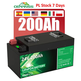 CERRNSS PL UA Stock Bluetooth Solar Battery Pack 12V 24V 100Ah 300Ah Lithium Energy Storage Battery 24v 200ah Lifepo4 Battery