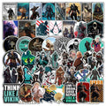 50Pcs Game Assassin's Creed Graffiti Decorative Stickers Label for Luggage Laptop Guitar Scrapbook Skateboard Waterproof Sticker