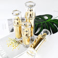 Luxury Gold Acrylic Eco-friendly 60ml Cosmetic Packaging Set Moisturizer Cream Lotion Jar Spray Serum Mist Pump Bottle Custom