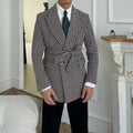 Custom High-quality Wool Men's Classic Black and White Plaid Jacket Business Casual Jacket Short Jacket Houndstooth Plaid Casu