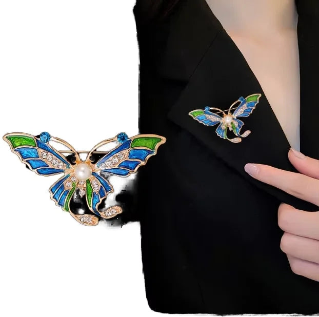 Customized Enamel Butterfly & Bird Ladies Brooch Pin Zinc Alloy Gold Silver 6 PCS Party Gift