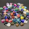 DIY Holiday Gift Ideas Agate Heart Pendant Shape Jewelry Necklace Large Crystal