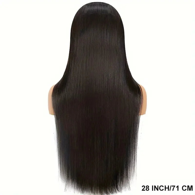 Natural Black Straight Indian Remy Virgin Lace Front Wigs Human Hair 180% Density HD Transparent Lace Wig for Women MegaBDM