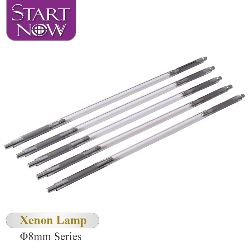 Startnow 8mm Diameter Laser Xenon Lamp YAG Laser Tube Xenon Arc Lamp Flash Laser Light for Marking Machine Safe and Reliable