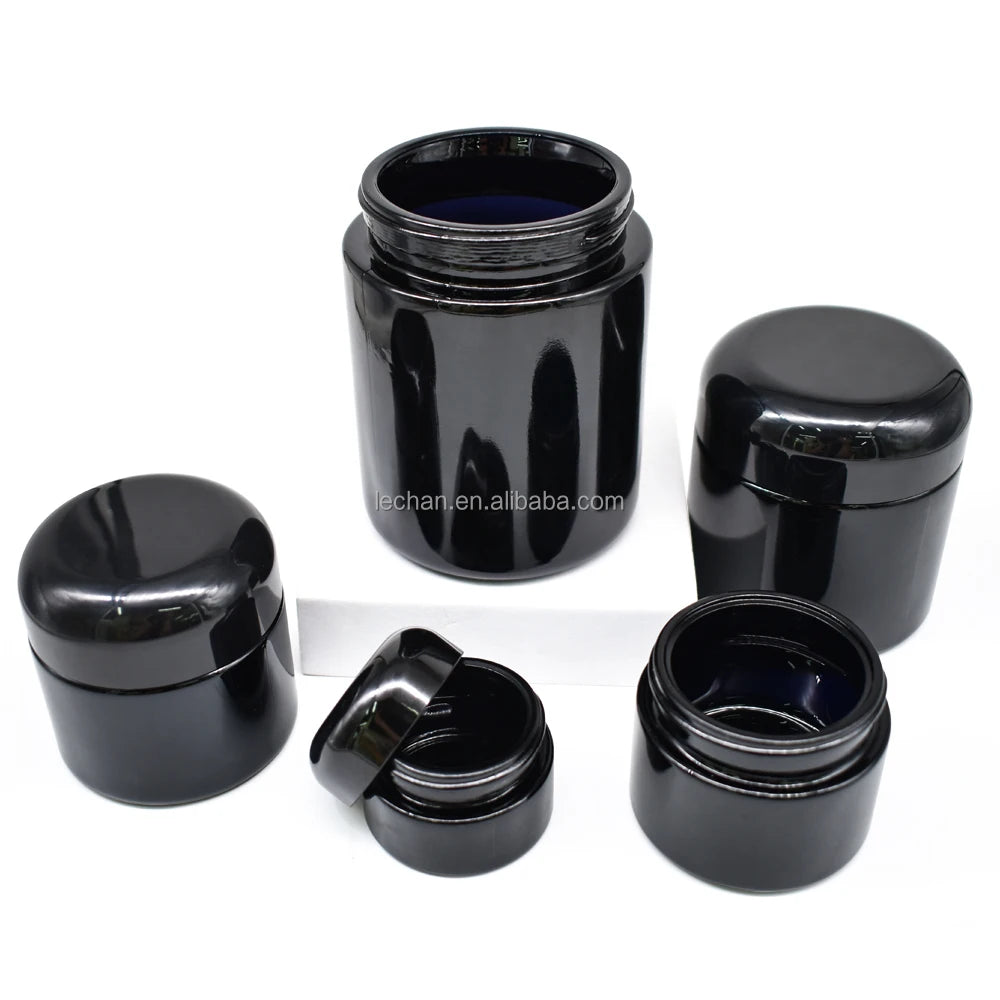 5ml 10ml 15ml 30ml 50ml 100ml Black Wide Mouth Uv protection Glass Jar for Nail Polish