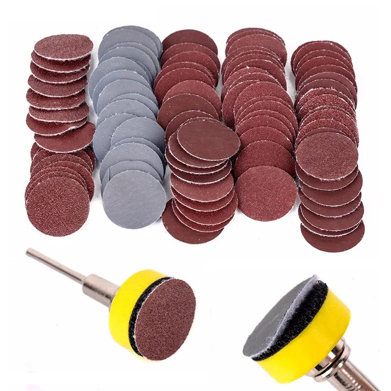 MEIXIU OEM 100Pcs/set 1inch Sanding Discs 100-3000 Grit Abrasive Polishing Kit Dremel Rotary Tool Sandpapers Accessories
