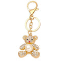 Bling Crystal Rhinestone Teddy Bear Keychain Cute Metal glitter Bear Key chains Valentine's Day gift Purse Pendant accessories