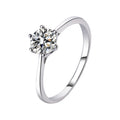 Solitaire 0.5ct 1 Carat Silver Engagement Promise Ladies Wedding Ring a Moissanite Ring for Women